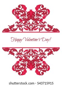 Valentine's Day Lace Card. Vector