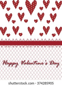 Valentine's day lace heart greeting card. Vector