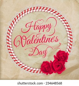 Valentine's day lacy paper heart greeting card. EPS 10 vector file included