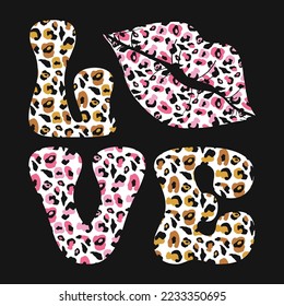 Valentine's Day Leopard Print T-shirt