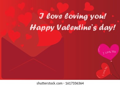 Valentine's Day letter with hearts