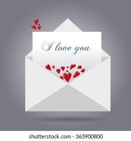 Valentine's Day letter with hearts