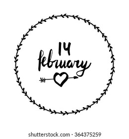Valentine's Day. Lettering.