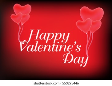 Valentines Day Lettering Background. Happy Valentines Day text on a red background