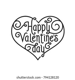 Valentines day lettering background. Vintage vector illustration. Trendy design element for greeting cards, invitations, posters and so on.