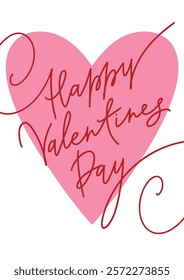 Valentine's day lettering card. Cute love sale flyer template, poster, label, ad, cover, banner design. Vector illustration.