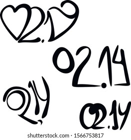 valentines day lettering creative stickerst. Vector hand drawn illustration design.