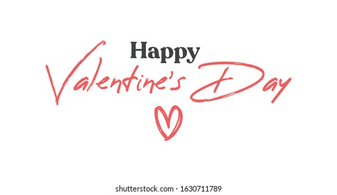 Valentine's day lettering design. Calligraphic love text with hearts. 