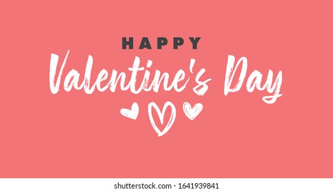 Valentine's day lettering design. Calligraphic love text with hearts. 