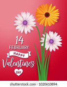 Valentines day Lettering with Gerberas
