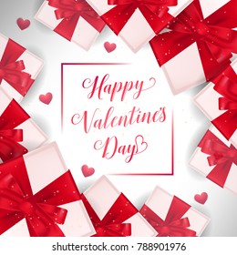 Valentines Day Lettering with Gift Boxes