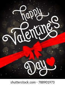 Valentines Day Lettering with Gift Ribbon