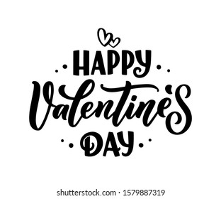 Valentine's day lettering for greeting card design, romantic illustration. Festive decoration. Invitation template. Vector