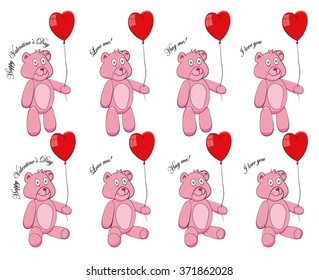 Valentine's Day Lettering Greeting Card/teddy bear