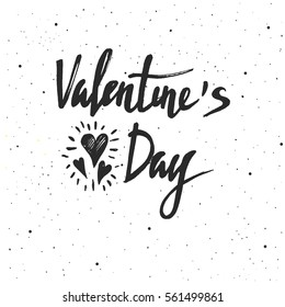 Valentine's day lettering. Hand drawn vector illustration, greeting card, design, logo.
