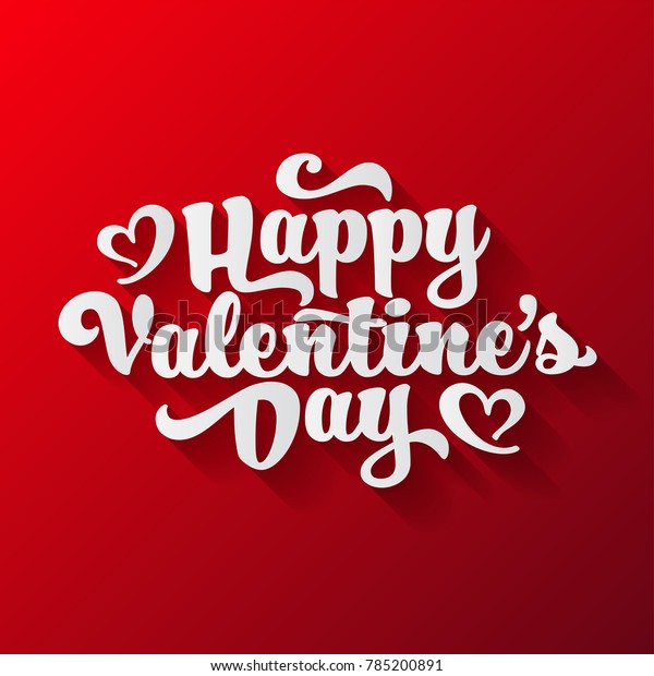 Valentines Day Lettering Handwritten Romantic Greeting Stock Vector ...