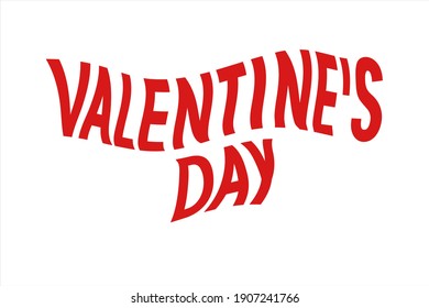 valentine's day lettering, headline, slogan, congratulation for the holiday. Postcard for printing in the style of minimalism. vector illustration isolated on white background 