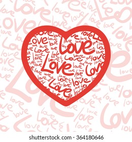 valentines day lettering heart love background