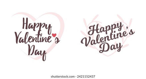 Valentine's day lettering icon art