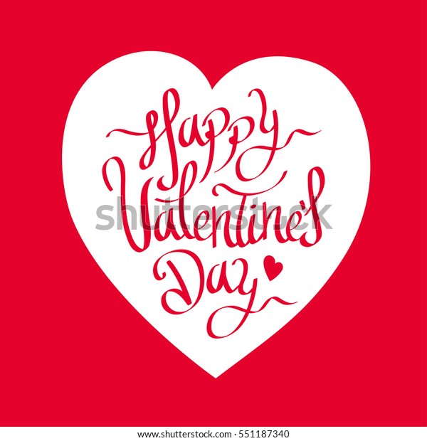 Valentines Day Lettering Illustration Greeting Card Stock Vector ...