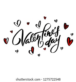 Valentines day lettering isolated text, Vector illustration
