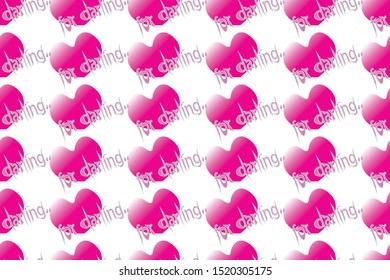 Valentine's Day. Lettering for my darling. Heart. Seamless pattern. EPS 10.Vector.