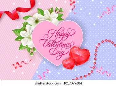 Valentines Day Lettering on Pink Heart