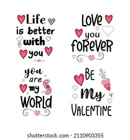 Valentines Day lettering quotes for tshirt