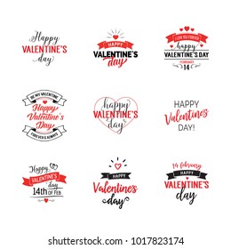 Valentines Day lettering set