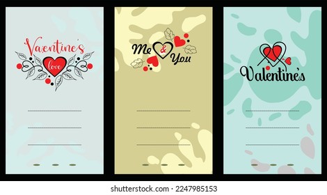Valentine's day lettering set with colorful background. hand drawn, Calligraphy card sticker graphic design element. Hand written sign. Wedding invitation. Love icon. Be mine icon. Winter Holidays.