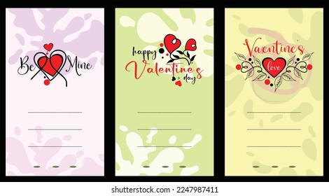 Valentine's day lettering set with colorful background. hand drawn, Calligraphy card sticker graphic design element. Hand written sign. Wedding invitation. Love icon. Be mine icon. Winter Holidays.