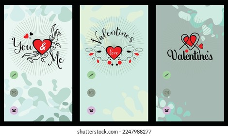 Valentine's day lettering set with colorful background. hand drawn, Calligraphy card sticker graphic design element. Hand written sign. Wedding invitation. Love icon. Be mine icon. Winter Holidays.