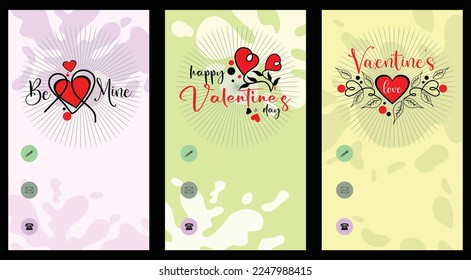 Valentine's day lettering set with colorful background. hand drawn, Calligraphy card sticker graphic design element. Hand written sign. Wedding invitation. Love icon. Be mine icon. Winter Holidays.