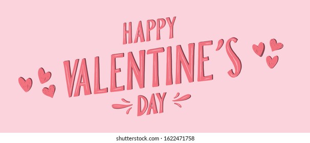 Valentine's day lettering text. Love message with hearts.