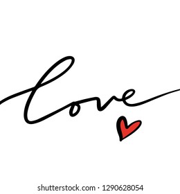 Valentine's Day lettering text stylish postcard, flyer, banner. Shape of heart. Cute cozy illustration