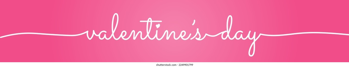 Valentine's Day Lettering Typographic Header on pink gradient backlground. Vector Illustration. EPS 10