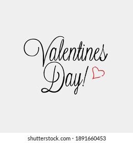 Valentines Day Lettering. Vector illustration 