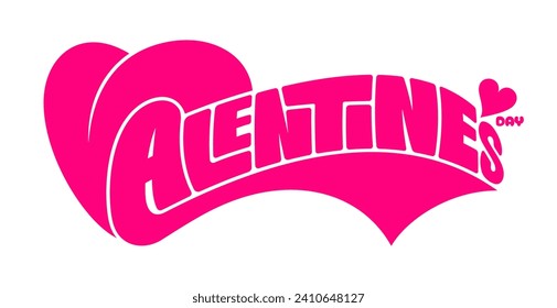 Grabado del día de San Valentín con diseño de tipografía vintage en rosa profundo. Estilo de texto retro para tarjeta de saludo, afiche, volante, pegatina, camiseta, funda de almohada.