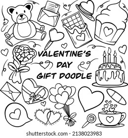 Valentines Day Line Art Doodle for your business or merchandise