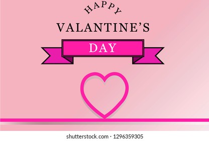 valentines day line background pink with hearts in background.