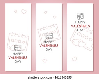 Valentine's day line banner for web design, promotional offer, app, poster, ads, postcard and magazine