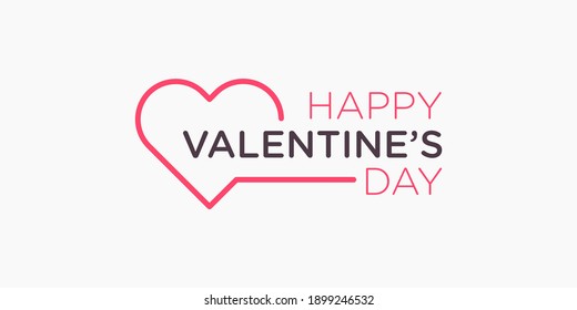 Vector de letras de línea de San Valentín