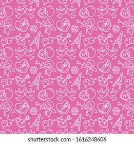 Valentine's day line pattern for web design, book, poster, ads, wrapping, postcard, advent, magazine and gift paper