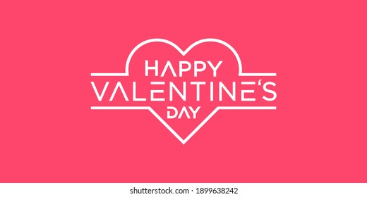 Valentines Day Line Vintage Lettering vector Background