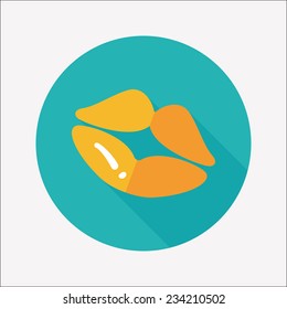 Valentine's Day lip flat icon with long shadow,eps10 