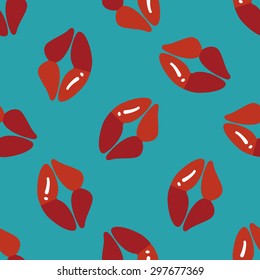 Valentine's Day lip flat icon,eps10 seamless pattern background
