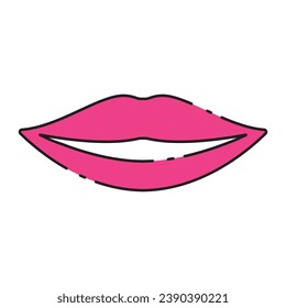 Valentine's Day lips icon vector template illustration logo design