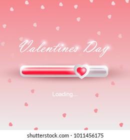 Valentines Day, loading bar with heart 