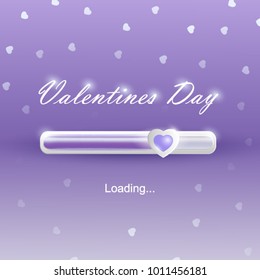 Valentines Day, loading bar with heart 