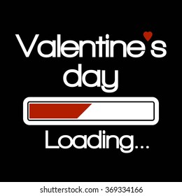 Valentines day loading on black background. Vector art.
